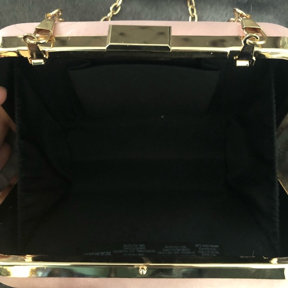 ASOS Light Pink Satin Clutch Evening Bag Like New - Picture 3 of 5